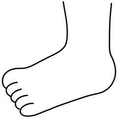 Obraz premium Foot cartoon illustration outline 