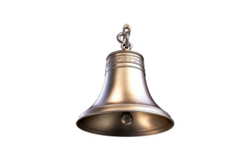 Ornate Metal Bell Hanging With Festive Confetti