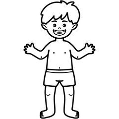 Boy cartoon illustration outline 