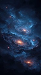 Obraz premium Abstract Cosmic Dreamscape Swirling Nebulae