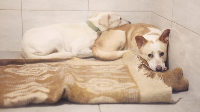 Sad dog in shelter. Pet waiting for home. Dogs missing owner. Dogs missing place to stay like home. Sad dog face. Dog waiting for owner. Missing dog in shelter. Animal shelter. Animal sadness.