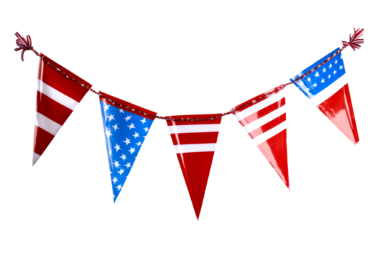 American Flag Themed Triangle Bunting Decoration