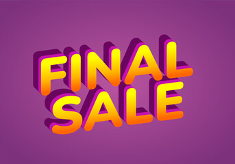 Vibrant purple background with bold 3D text FINAL SALE in yellow and orange gradient