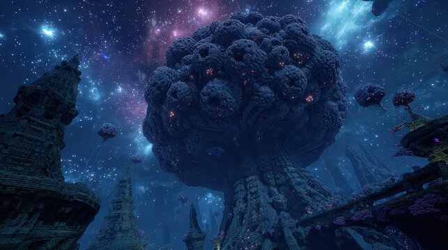 Colossal Iridescent Fractal Structure In Space