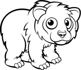 A bear kodiak or grizzly cartoon character animal illustration