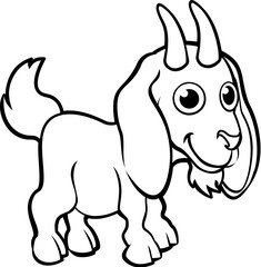 A goat cartoon character farm animal illustration