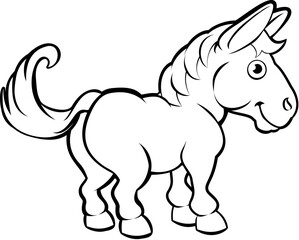 A horse cartoon character animal illustration