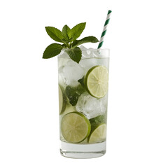 mojito cocktail isolated on white