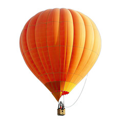 Obraz premium Orange hot air balloon against black background