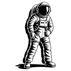 Astronaut in space vector silhouette drawing illustration, astronaut, sketch, hand drawn, drawing, vector.