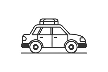 Fototapeta premium Airport pickup sedan taxi service with luggage travel convenience 
