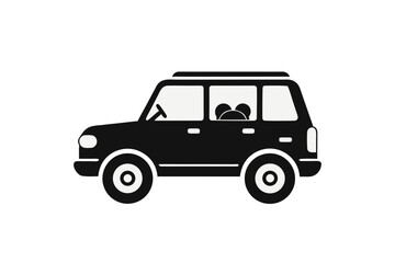 Baby suv with child seat silhouette eco safety design  