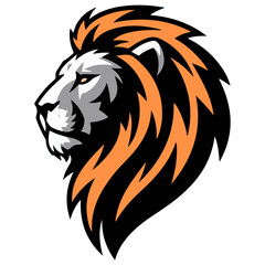 Lion Head Logo Vector Illustration, lion, head, animal, mascot, face, silhouette, animals, isolated, vector.