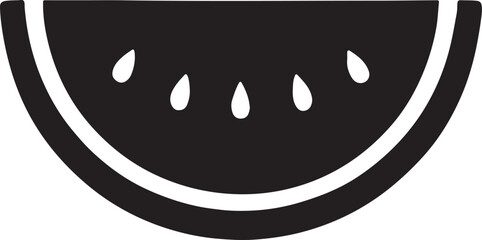 Watermelon slice silhouette vector for fruit, summer, and healthy food design projects.