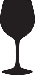 Elegant wine glass silhouette vector for bar, restaurant, and beverage design projects.