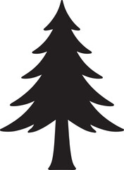 Pine tree silhouette vector for forest, nature, and outdoor design projects.