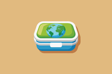Silicone lunch box with rounded edges and eco earth