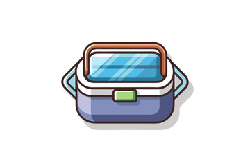 vector illustration of compact stainless steel lightweight lunch