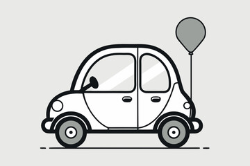 baby microcar illustration with three wheels compact design