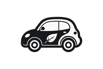 Baby compact car icon with smooth aerodynamic body design