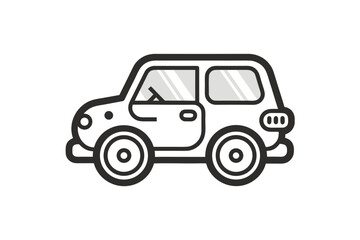 Electric baby SUV icon with compact charging station feature