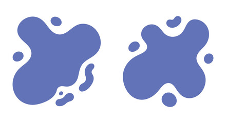 Blue liquid splatters on a white background