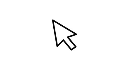 A simple black computer mouse cursor icon on a white background