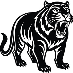 Fototapeta premium Saber-Tooth Tiger Silhouette