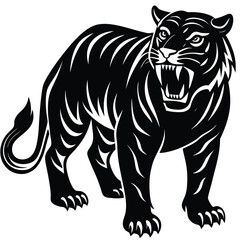 Fototapeta premium Saber-Tooth Tiger Silhouette