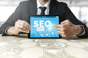 SEO Search Engine Optimization Keyword Research Techniques Traffic Growth Concept