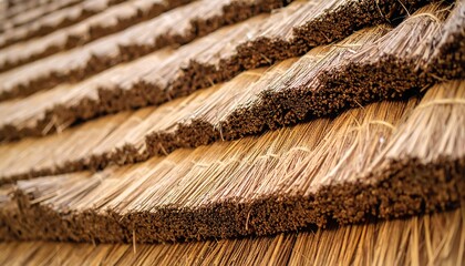 Close-up thatched roof texture