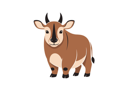 This animal has horns and a brown body with some white spots