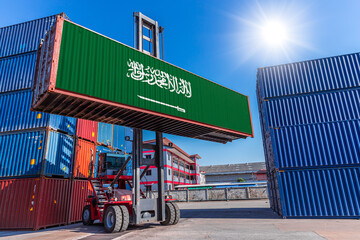 Products shipping cargo goods with Saudi Arabia flag for import export business from Saudi Arabia...