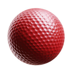 Close-up of a bright red golf ball