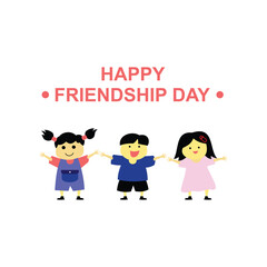 illustration of friendship day with happy kids