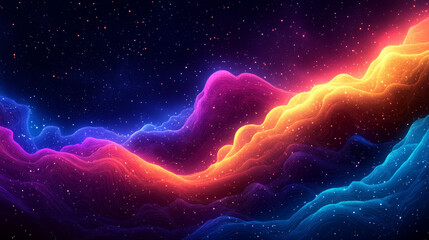 Abstract digital art with vibrant, flowing forms