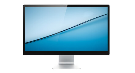 Fototapeta premium Mockup shows blue gradient on a reflective screen for product photography.