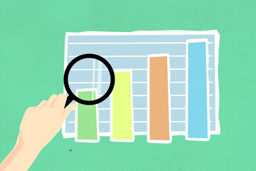 Financial statistics documents on clipboard pad Business Analysis Concept 
