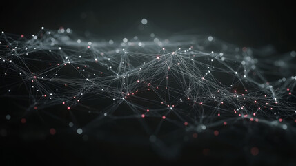 Abstract network of interconnected points and lines