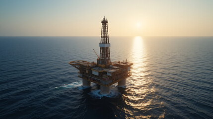 large offshore drilling rig in the ocean extracting petroleum and natural gas for the energy industry showcasing marine technology oil exploration and fuel production