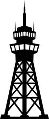 Obraz premium Modern Communication Tower Vector – Telecommunication Signal Icon