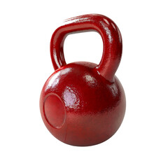 Red Dumbbell Weights Isolated on Transparent Background