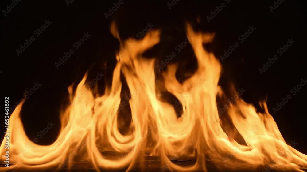 Poster a vivid display of orange flames against a dark backdrop showcasing the dynamic movement and intensi