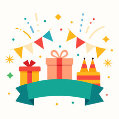Obraz premium Festive celebration with gifts and confetti