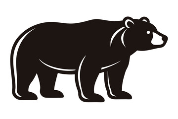 Solid color Marsican Brown Bear animal vector design