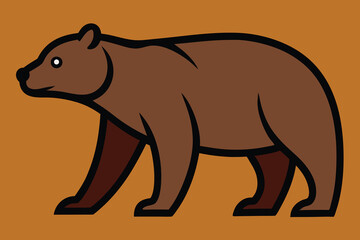 Solid color Marsican Brown Bear animal vector design