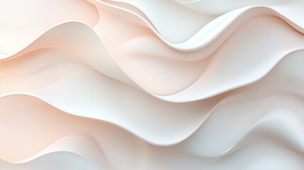 Obraz premium Abstract wavy folds in light beige and white (2)