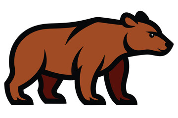 Solid color Marsican Brown Bear animal vector design