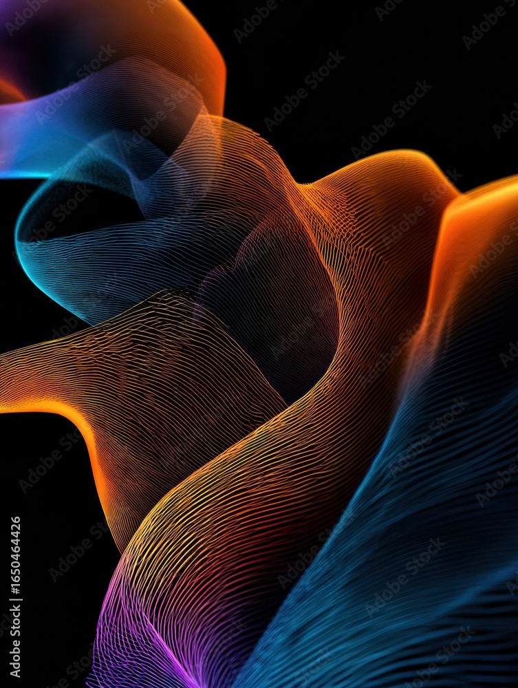 Poster swirling waves of color create a captivating visual experience in abstract art