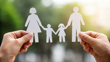 Hands holding paper family cutouts — symbolizing family unity, adoption, and foster care support